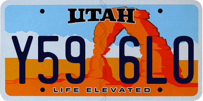 UT license plate Y596LO