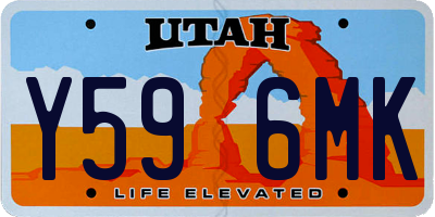 UT license plate Y596MK
