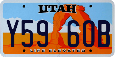 UT license plate Y596OB