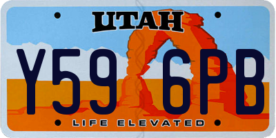 UT license plate Y596PB
