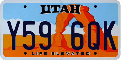 UT license plate Y596QK