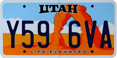 UT license plate Y596VA