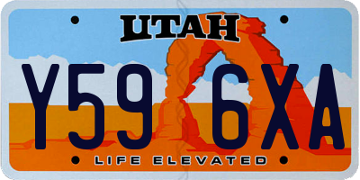 UT license plate Y596XA