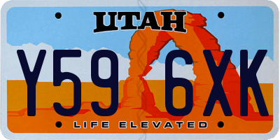 UT license plate Y596XK