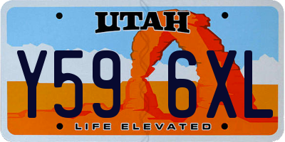UT license plate Y596XL