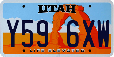 UT license plate Y596XW
