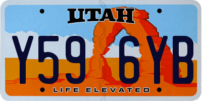 UT license plate Y596YB