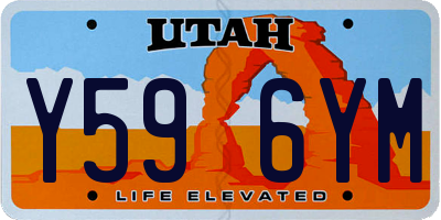 UT license plate Y596YM