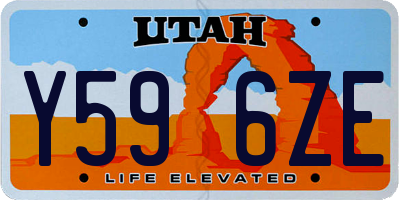 UT license plate Y596ZE