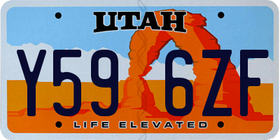 UT license plate Y596ZF