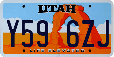 UT license plate Y596ZJ