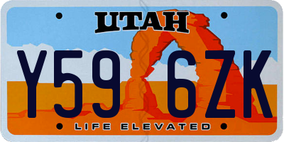 UT license plate Y596ZK