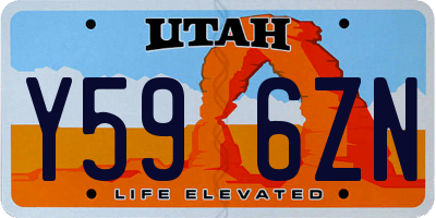 UT license plate Y596ZN