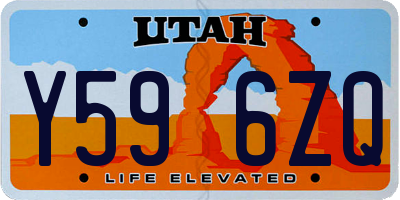 UT license plate Y596ZQ