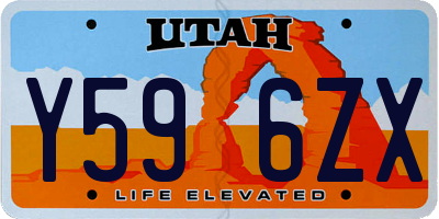 UT license plate Y596ZX
