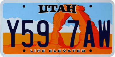 UT license plate Y597AW