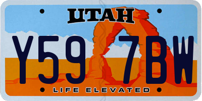 UT license plate Y597BW