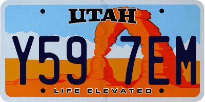UT license plate Y597EM