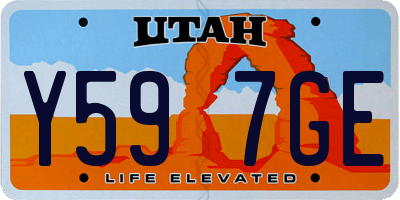 UT license plate Y597GE