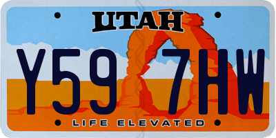 UT license plate Y597HW