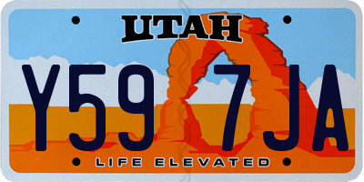 UT license plate Y597JA