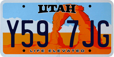 UT license plate Y597JG