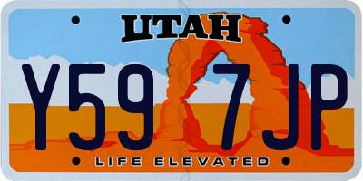 UT license plate Y597JP