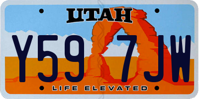 UT license plate Y597JW