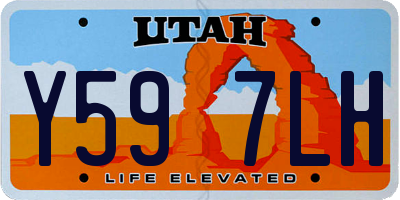 UT license plate Y597LH