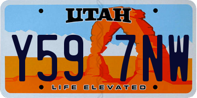 UT license plate Y597NW