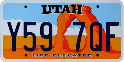 UT license plate Y597QF