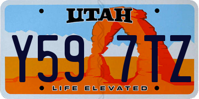 UT license plate Y597TZ