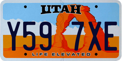 UT license plate Y597XE