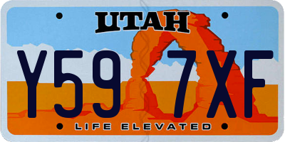 UT license plate Y597XF