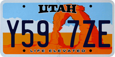 UT license plate Y597ZE