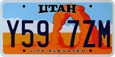 UT license plate Y597ZM