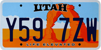 UT license plate Y597ZW