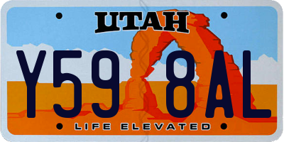 UT license plate Y598AL