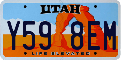 UT license plate Y598EM