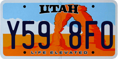 UT license plate Y598FO