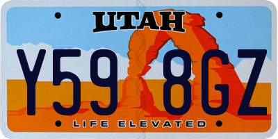 UT license plate Y598GZ