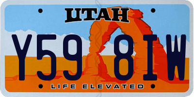 UT license plate Y598IW