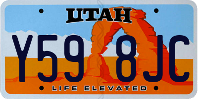 UT license plate Y598JC