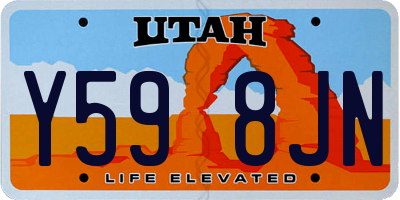 UT license plate Y598JN