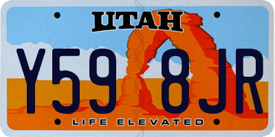 UT license plate Y598JR