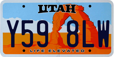 UT license plate Y598LW