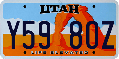 UT license plate Y598OZ