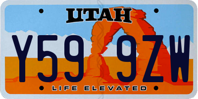 UT license plate Y599ZW
