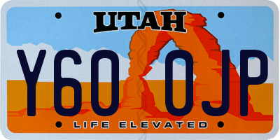 UT license plate Y600JP