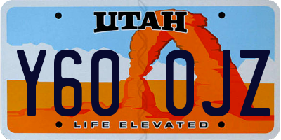 UT license plate Y600JZ
